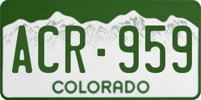 CO license plate ACR959