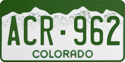CO license plate ACR962