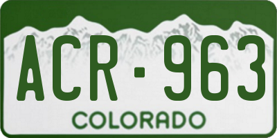 CO license plate ACR963