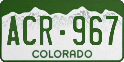 CO license plate ACR967