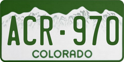 CO license plate ACR970