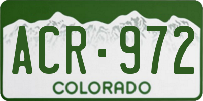CO license plate ACR972