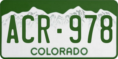 CO license plate ACR978