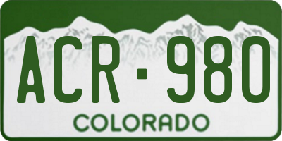 CO license plate ACR980