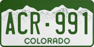 CO license plate ACR991