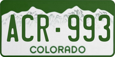 CO license plate ACR993