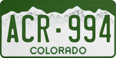 CO license plate ACR994