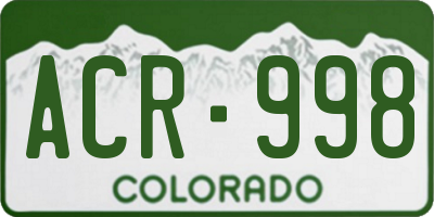 CO license plate ACR998