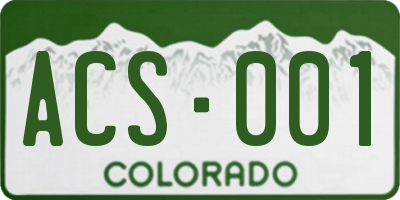 CO license plate ACS001