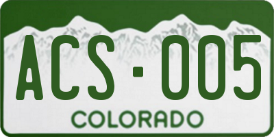 CO license plate ACS005