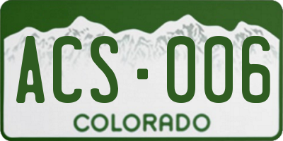 CO license plate ACS006