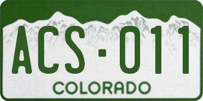 CO license plate ACS011