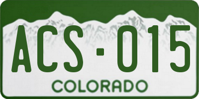 CO license plate ACS015
