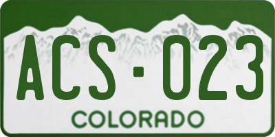 CO license plate ACS023