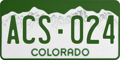 CO license plate ACS024