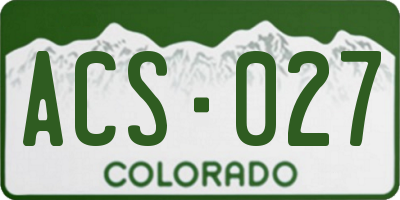 CO license plate ACS027