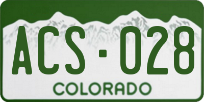 CO license plate ACS028