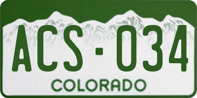 CO license plate ACS034