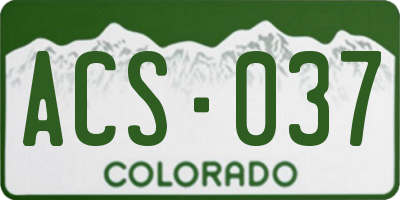 CO license plate ACS037