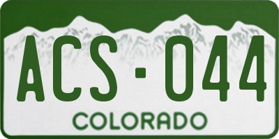 CO license plate ACS044