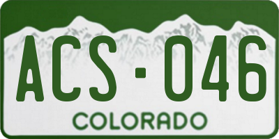CO license plate ACS046