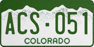 CO license plate ACS051