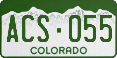 CO license plate ACS055