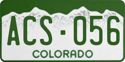 CO license plate ACS056