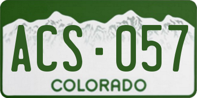 CO license plate ACS057