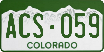 CO license plate ACS059