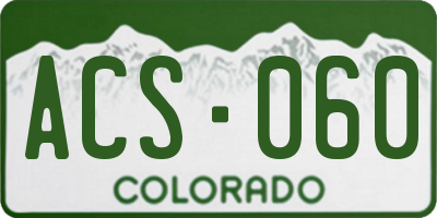 CO license plate ACS060