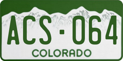 CO license plate ACS064