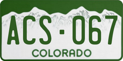 CO license plate ACS067