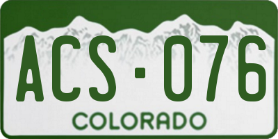 CO license plate ACS076