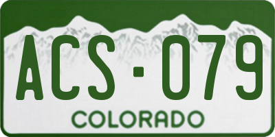 CO license plate ACS079