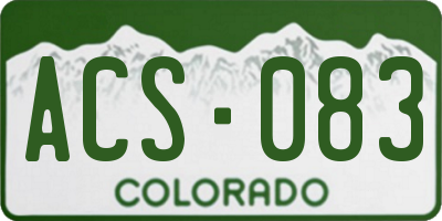 CO license plate ACS083