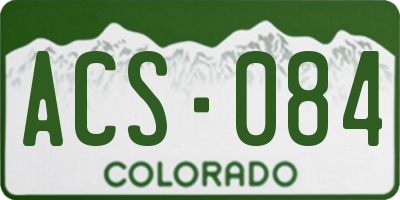 CO license plate ACS084