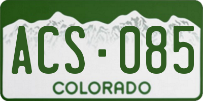 CO license plate ACS085