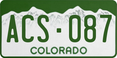 CO license plate ACS087