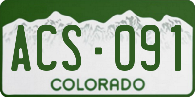 CO license plate ACS091