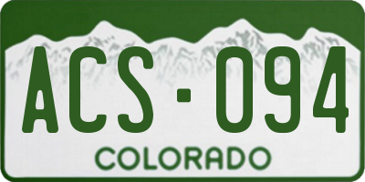 CO license plate ACS094