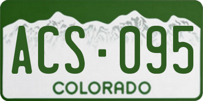 CO license plate ACS095