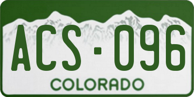 CO license plate ACS096