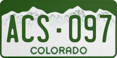 CO license plate ACS097