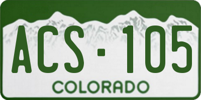 CO license plate ACS105