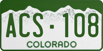 CO license plate ACS108