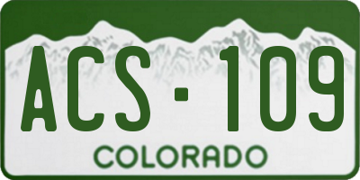 CO license plate ACS109