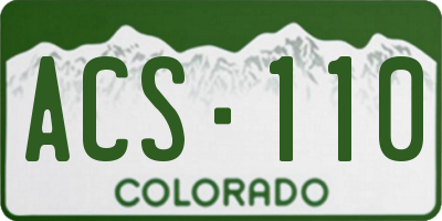 CO license plate ACS110