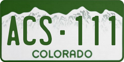 CO license plate ACS111