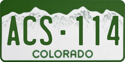 CO license plate ACS114